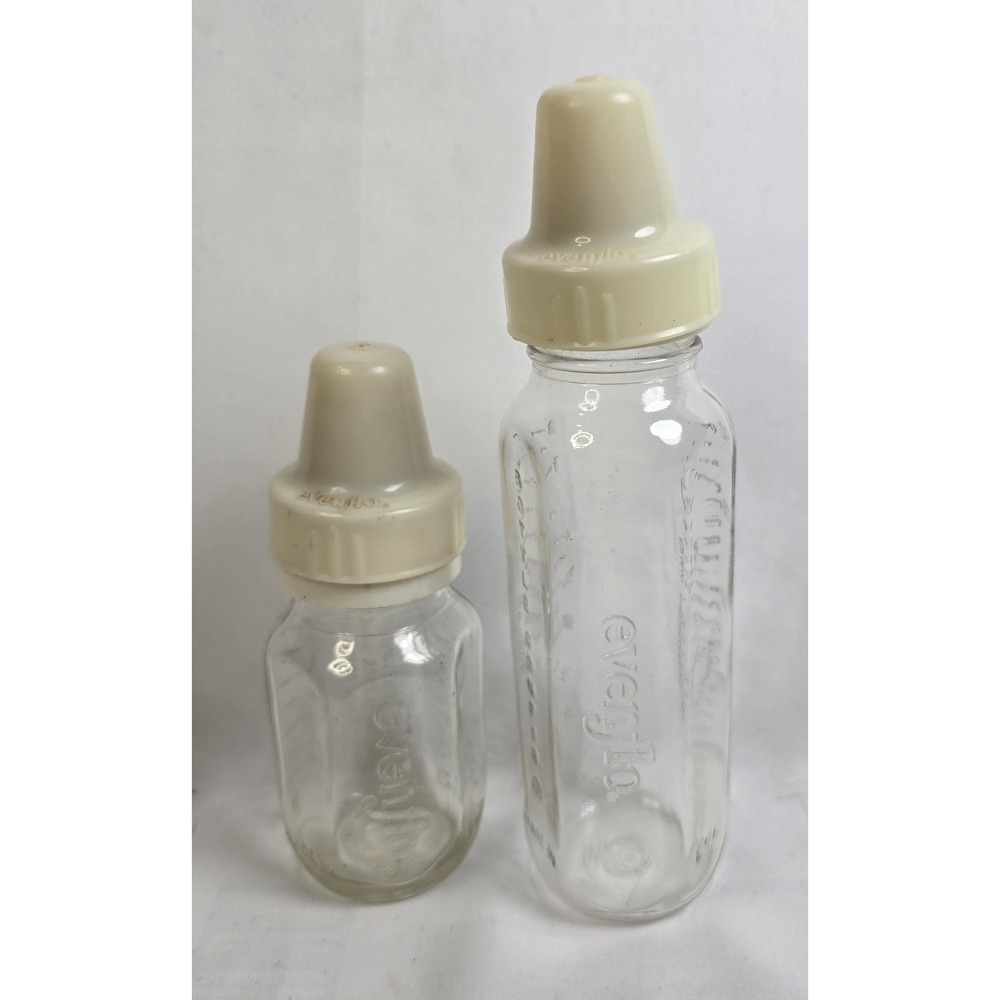 Evenflo‎ Glass Baby Bottles Lot Of 2 Vintage